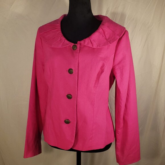 Women's Chadwick's Petite Pink Jacket with Peter Pan Collar, 10P - Picture 1 of 5